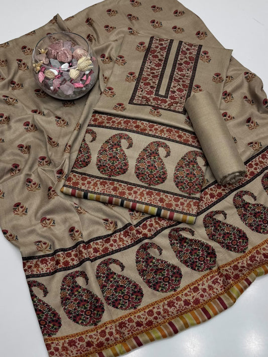 Kalamkari Pashmina 3Pc Suit.