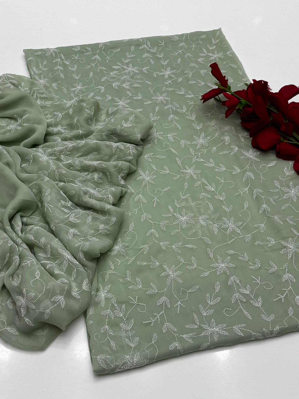 2pc Shafoon Sippi Jaal Work Embroidery